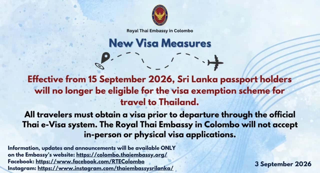 No More Visa-Free Trips to Thailand: Essential New Rules for Sri Lankan Tourists
