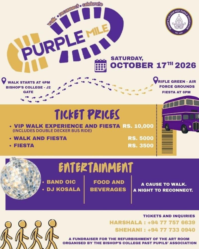 Purple Mile brings a walk and an evening fiesta to Colombo this October