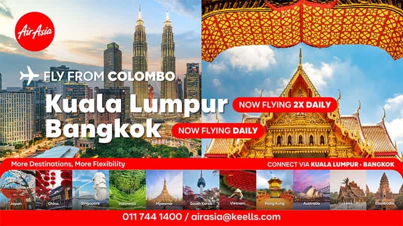 AirAsia Restores Frequencies on the Colombo–Bangkok and Colombo–Kuala Lumpur Routes